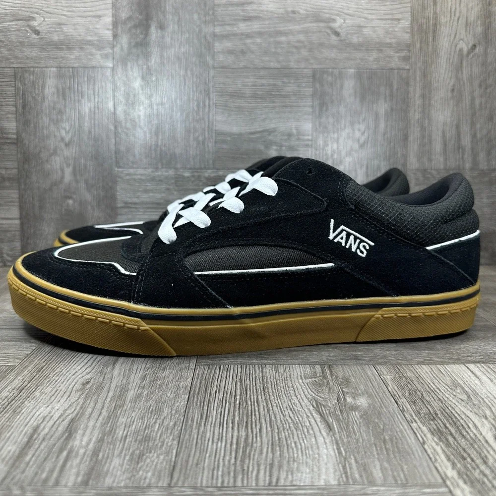 Vans Rowley Classic Sneakers Mens 13 Black Gum Suede Skate Shoes NEW